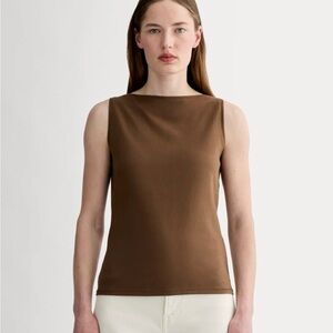 Everlane form boatneck tank in brown xxs